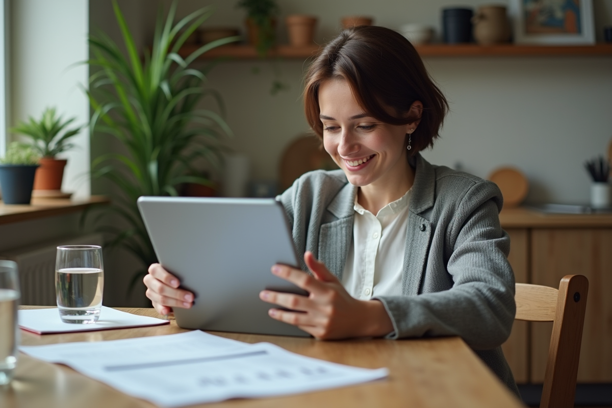 Jeune femme vérifiant son portefeuille d