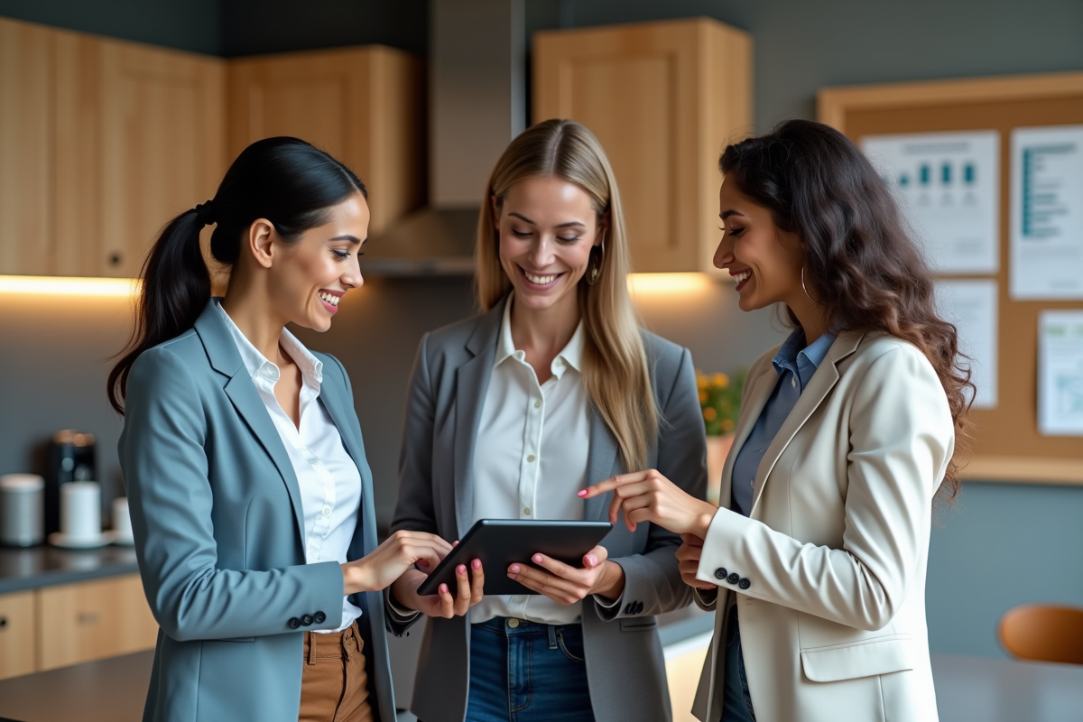 Trois professionnels discutent autour d