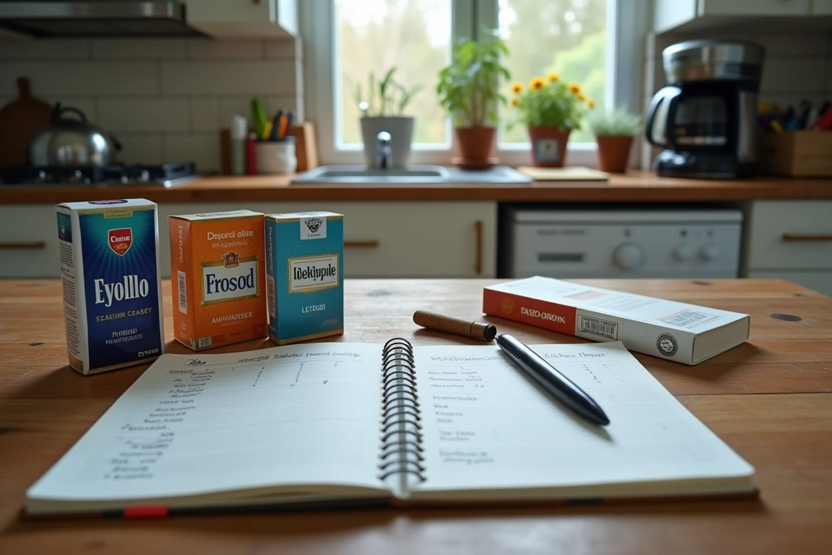 Paquets de cigarettes et carnet de budget sur une table de cuisine pour illustrer la hausse des prix du tabac en Belgique 2026